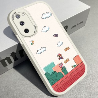 สําหรับ Samsung Galaxy S22 S21 S20 Plus Ultra 5G S20 FE เคสโทรศัพท์มือถือ หนัง PU ซิลิโคนนิ่ม บาง ลายการ์ตูนมาริโอ้