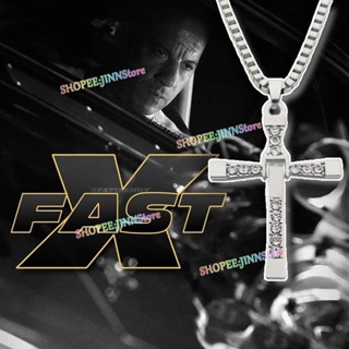 - Jn - หนัง Fast X Cross สร้อยคอ Dominic Toretto สร้อยคออย่างรวดเร็วและความโกรธเคือง 10 ผู้ชาย คริสตัล ไขว้ ทัวเรตต์ จี้เครื่องประดับ