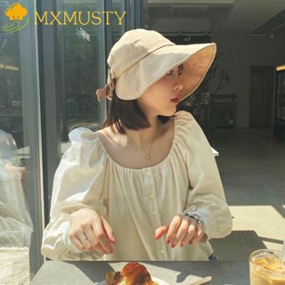 MXMUSTY Women Bucket Hat Outdoor Foldable Thin Visor Cap Bowknot Cloth Summer Cap Ultraviolet-proof Bow Sun Hat