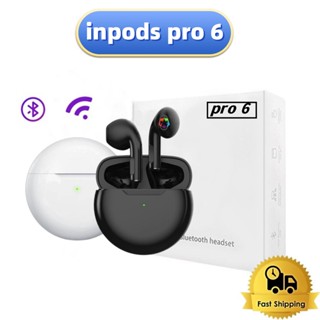 for Air Pro 6 TWS หูฟังไร้สาย Mic Fone หูฟังบลูทูธชุดหูฟังสำหรับ for iPhone/Xiaomi Pro6หูฟัง