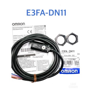 PHOTO SENSOR  E3FA-DN11 ระยะจับ 100mm  NPN 10-30VDC ทรงกระบอก M18 สายยาว 2m โฟโตอิเล็กทริคเซนเซอร์