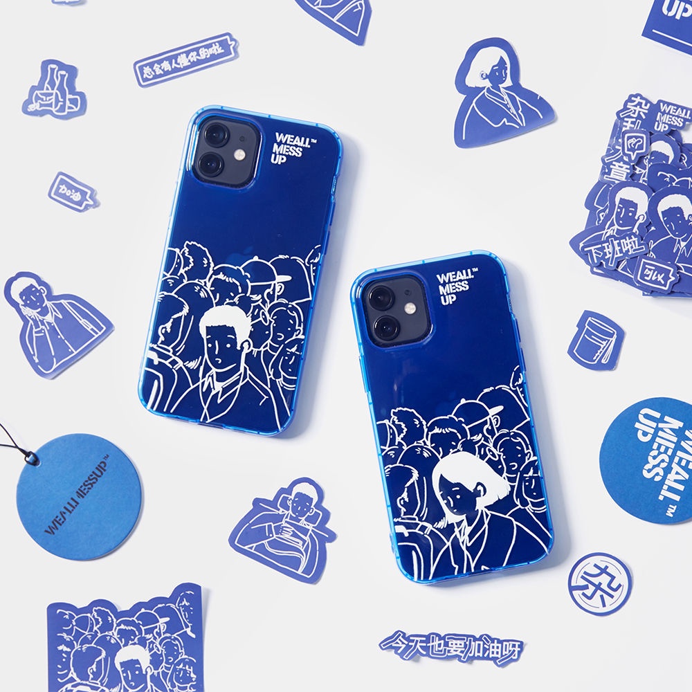 Fluorescent Blue Phone Case For Iphone12promax Phone Case for iphone XR Drop-Resistant Apple 11 Simple 78plus Set Xs Couple Soft
