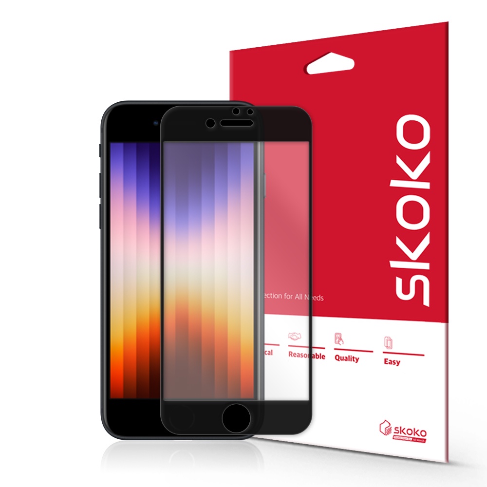 Skoko ฟิล์มกระจกกันรอยหน้าจอ แบบเต็มจอ สําหรับ iPhone SE3
