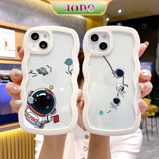 เคสโทรศัพท์มือถือ ซิลิโคนนิ่ม TPU กันกระแทก กันฝุ่น ลายคลื่น นักบินอวกาศ สําหรับ iPhone 14 13 12 11 Pro Promax 6 6S 7 8 Plus X XR XSMax SE