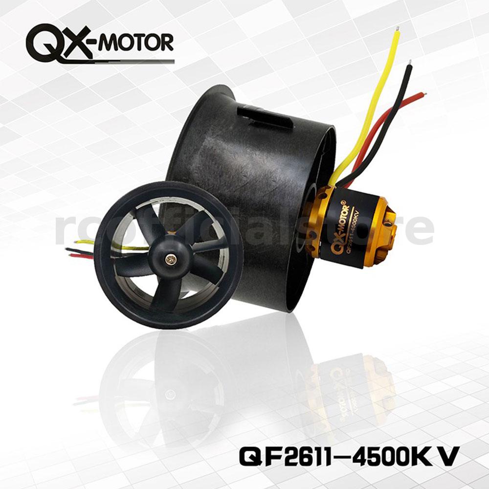 Qx-motor มอเตอร์ไร้แปรงถ่าน 64 มม. EDF QF2611 4500KV 5 ใบ สําหรับเครื่องบินบังคับ