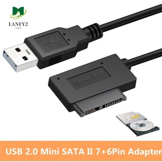 Alanfy สายเคเบิลอะแดปเตอร์ดิจิทัล USB3.0 เป็น Mini Sata สําหรับแล็ปท็อป CD DVD 7+6 13Pin ROM Slimline Drive