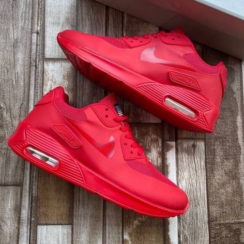 Nike AIR MAX 90 รองเท้าผ้าใบ สีแดงล้วน