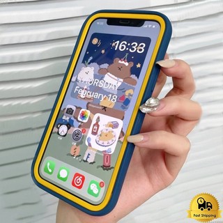 3 ใน 1 เคสซิลิโคนเหลวสำหรับ IPhone 11 12 13 14 Pro Max 6 6s 7 8 Plus X XSMax XR SE เคสโทรศัพท์กันกระแทกแบบนุ่มหรูหรา