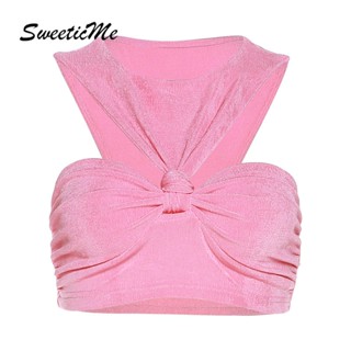 Sweeticme ใหม่ เสื้อกล้ามสั้น ลําลอง เข้ารูป สีพื้น เซ็กซี่ เข้ากับทุกการแต่งกาย แฟชั่นสําหรับสตรี 2023