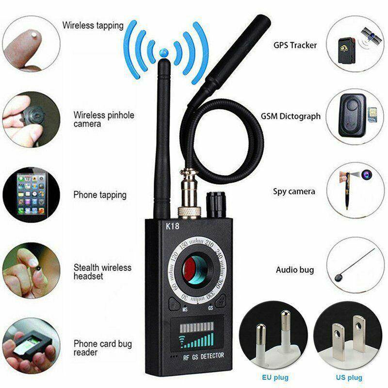 K18 เครื่องตรวจจับ อเนกประสงค์ ป้องกันแมลง ขนาดเล็ก กล้องสอดแนม GSM Finder GPS เลนส์สัญญาณ RF ตัวติด