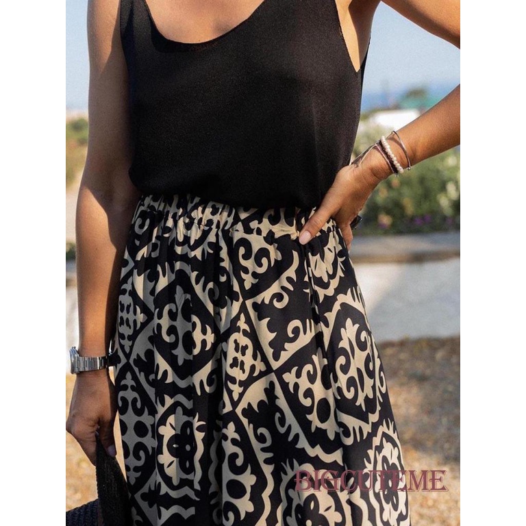 []- กระโปรงยาว จีบรอบ ทรงเอ สไตล์วินเทจ ย้อนยุค ฤดูร้อน ฤดูใบไม้ผลิ สตรีท ปาร์ตี้ สําหรับผู้หญิง - รูปที่ 3