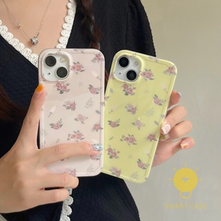 For เคสไอโฟน 14 Pro Max [Flower Mini] เคส Phone Case For iPhone 14 Pro Max Plus 13 12 Mini 11 For เคสไอโฟน11 Ins Korean Style Retro Classic Couple Shockproof Protective TPU Cover Shell