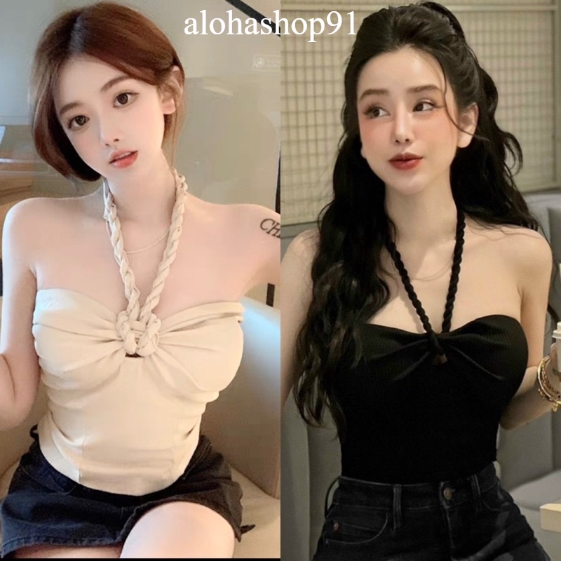 Rope Camisole โครเชต์ Chest Cup alohashop91
