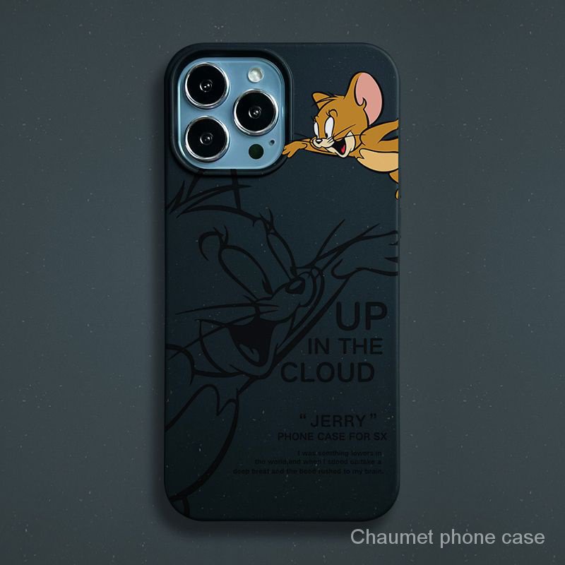 เคสโทรศัพท์มือถือแบบแข็ง กันกระแทก ลายแมว และหนู สีวาว สําหรับ Iphone 14 Pro Max 14 plus 13 Pro Max 13 13pro 11 Pro Max 11 12Pro X XR Xs Max 7 plus 8 plus