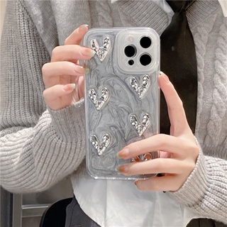 เคสโทรศัพท์มือถือ ซิลิโคน กันกระแทก ลายหัวใจ สามมิติ สร้างสรรค์ สําหรับ Iphone 12 11 13 14 PRO MAX 13ProMax 12 13pro 11 14pro