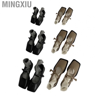 Mingxiu Closed Square Toe Shoes  Comfortable Rubber Sole Smooth Ergonomic Women Buckle Platform Shoes  for Daily Wear