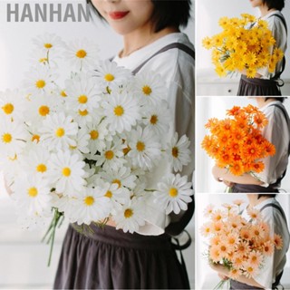 Hanhan Artificial Daisy Silk Plastic Soft Easy Cleaning Attractive Decorative Fake Wildflowers for Living Room Kitchen Decoration