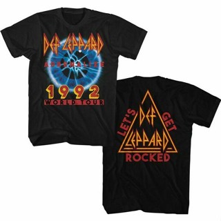 แฟชั่นใหม่ล่าสุด เสื้อยืดผู้ชาย เสื้อยืดลําลอง แขนสั้น พิมพ์ลาย Def Leppard Concert Adrenalize 1992 World Tour สําหรับผู