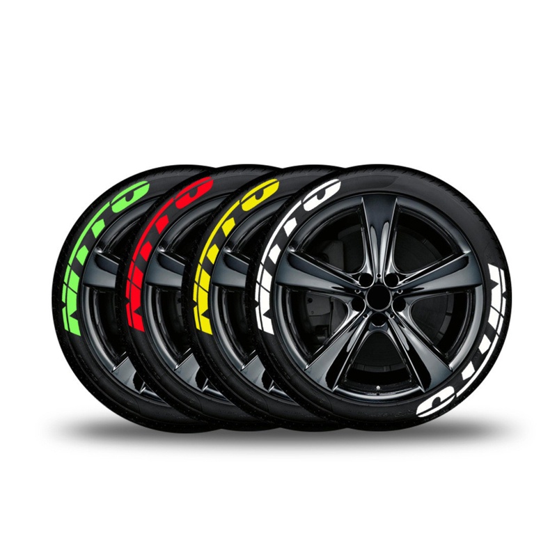 QJ 8x NITTO-Pattern สติ๊กเกอร์ Cool Wheel Hub จัดแต่งทรงผม Universal เหมาะกับรถจักรยานยนต์รถยนต์