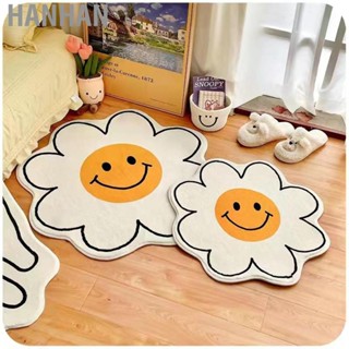 Hanhan Cute Flower Rug Cartoon Pattern Home Bedroom Bedside Rug Non Slip Water Absorption Floor Mat