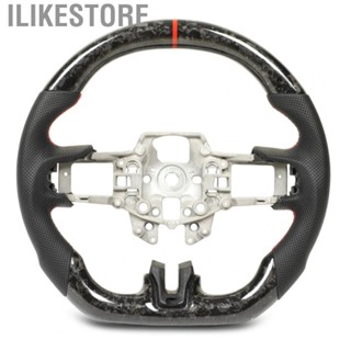 Ilikestore Carbon Fiber Steering Wheel  Racing Steering Wheel Red Stitching Perforated Leather  for Mustang V6 EcoBoost GT