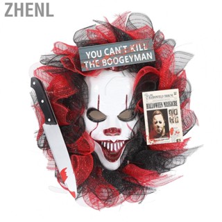 Zhenl Halloween Door Wreath Novel Reusable 49cm Diameter Terror Grimace Decoration US