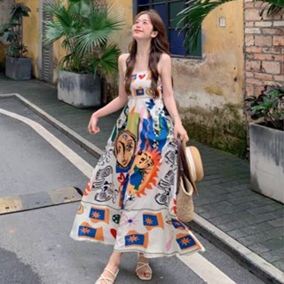 ZIMMERMAN WONDERLAND MAXI DRESS แม็กซี่เดรส เดรสยาว ผ้าsilk ปรื้นลายกราฟฟิค ผ้าพริ้วสวย ซัมเมอร์สุดๆ สายเดี่ยว