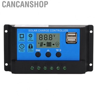 Cancanshop 12V 24V Solar Panel Controller Multifunction Dual USB Output Controller MPPT Solar  Built-in Circuit Protection