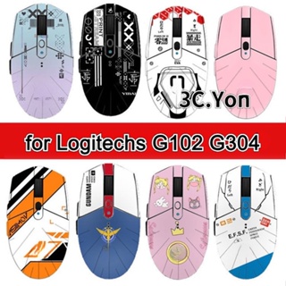 ชุดสติกเกอร์เทป กันลื่น ป้องกันเหงื่อ ผิวด้าน ลายการ์ตูน Logitechs G102 G304 สําหรับเมาส์เล่นเกม