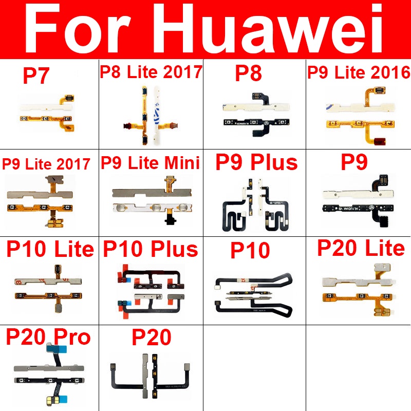 ปุ่มปรับระดับเสียงสายเคเบิล Flex สําหรับ Huawei P7 P8 P9 P10 P20 Pro P10 P9 Plus P9 P8 Lite Mini 201