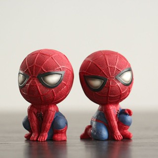 โมเดลตุ๊กตาฟิกเกอร์ Marvel Spider-Man Q Version เหมาะกับของขวัญวันเกิด ของเล่นสําหรับเด็กผู้ชาย