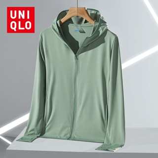 Uniqlo เสื้อคลุมกันแดด มีฮู้ด ลายพราง ระบายอากาศ ป้องกันรังสียูวี สําหรับผู้หญิง UPF50 2023