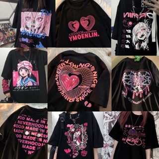 [S-5XL]เสื้อโอเวอร์ไซส์/ยืด ตีมblackpink ลายอนิเมะ/การ์ตูน สวยๆเท่ๆ💖🖤