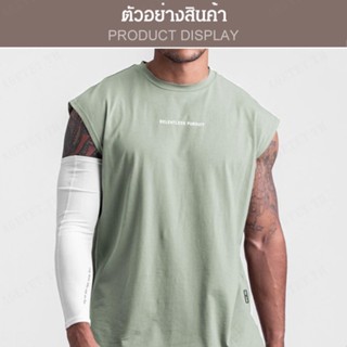 เสื้อยืดแขนกุด ทรงหลวม ขนาดใหญ่ สไตล์อเมริกัน แฟชั่นฤดูร้อน สําหรับผู้ชาย ใส่เล่นกีฬา วิ่ง