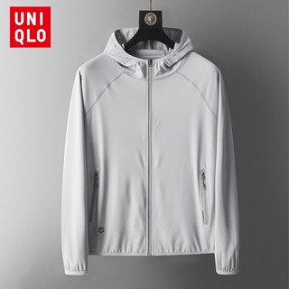 Uni.qlo UPF50 + [M-4XL] เสื้อคลุมกันแดดลําลอง ผ้าเรยอน ระบายอากาศ ป้องกันรังสียูวี สําหรับผู้ชาย