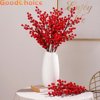 【Good】Artificial Red Berry Red 100% Brand New Berry Decoration Party Plastic Iron Wire【Ready Stock】