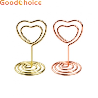 【Good】Card Holder 31mm Widest 50mm Highest Golden Heart Iron For Table Card Clip【Ready Stock】