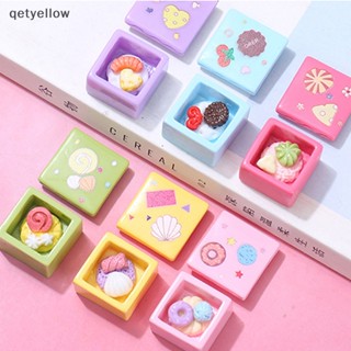 Qetyellow โมเดลกล่องเค้ก ขนมหวานจิ๋ว สําหรับตกแต่งบ้านตุ๊กตา