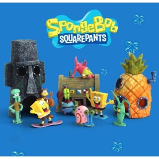 โมเดลตุ๊กตา SpongeBob House ขนาดเล็ก สําหรับตกแต่งตู้ปลา