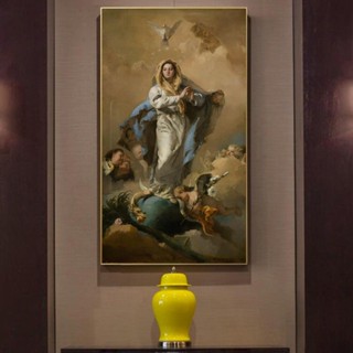 ภาพจิตรกรรมบนผ้าใบ ลาย The Immaculate Conception World Famous Artwork By Tiepolo สําหรับตกแต่งผนังบ้าน