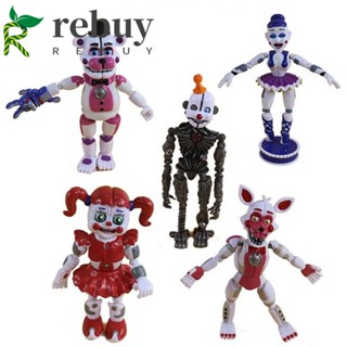 REBUY 5pcs/set Five Nights at Freddys Toy Gift Figures Model Action Figure Car Decorations Figure Toy Lightening FNAF Nightmare Sister Location Funtime PVC Collectible Model