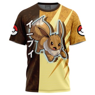 เสื้อยืด พิมพ์ลายโปเกม่อน Eevee Attack