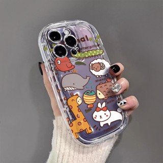 เคสโทรศัพท์มือถือ ซิลิโคนนิ่ม ใส กันกระแทก ลายสัตว์น่ารัก สําหรับ IPhone 14 13 12 11 Pro Max XS X XR 8+ 7 Plus