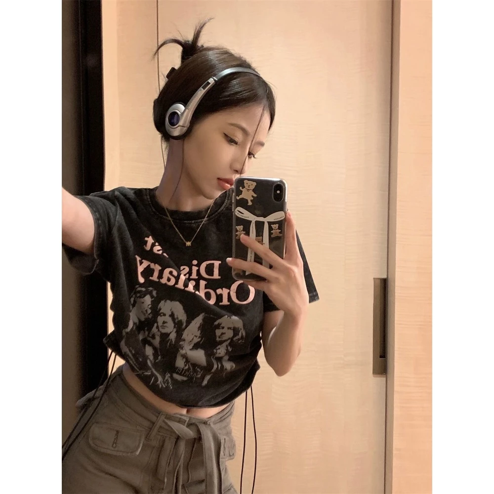 ขนาดใหญ่พิเศษ 7XL เสื้อผ้าแฟชั่น ผู้หญิงแขนสั้น ครอปท็อป ใส่ไปคลับ ปาร์ต y2k เสื้อแฟชั่น5XL thumbnail 8