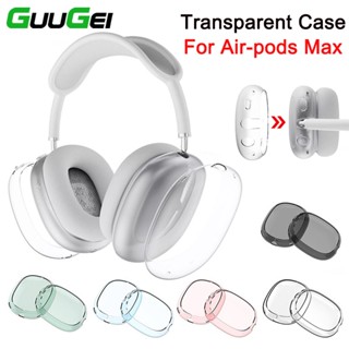 Guugei เคสหูฟัง TPU นิ่ม แบบใส ป้องกันรอยขีดข่วน สําหรับ Air-pods Max 2 ชิ้น