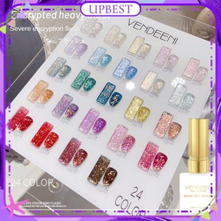 ♕ Vendeeni Severe Explosion Series ยาทาเล็บเจล Dream Super Flash Sequin Summer Phototherapy Glue Nail Art For Nail Shop 15ml 24 Colors UPBEST