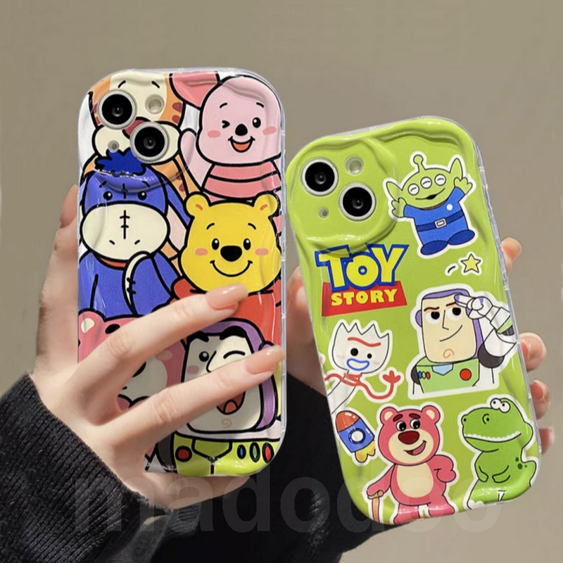 Lens Protection Casing for Redmi Note 13 Pro+ 12S 4G 12 Pro Plus 5G 13C 12C A1 A2 A3 11S 11 10C 10 9T 9C 9A POCO X6 X5 M6 C65 New Cream Edge Fine Hole Cartoon Toy Story Winnie Strawberry Bear Buzz Lightyear Tpu Airbag Anti-fall Soft Phone Case NY 13
