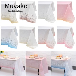 Muvako ผ้าคลุมโต๊ะอาหาร พลาสติก ทรงสี่เหลี่ยมผืนผ้า ลายจุด สีบรอนซ์ แบบใช้แล้วทิ้ง สําหรับตกแต่งงานเลี้ยงวันเกิด ห้องครัว