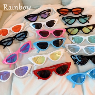 【Rainbow】แว่นตากันแดด ทรงสามเหลี่ยม ป้องกันรังสียูวี สไตล์เรโทร แฟชั่นสําหรับทุกเพศ 6 สี