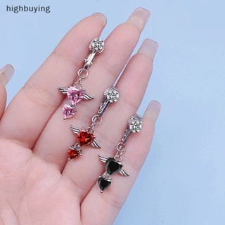 [highbuying] ฟรีเจาะรูปหัวใจปีกปุ่มท้องแหวนปลอมท้องหัวใจคลิปบนสะดือสะดือสําหรับผู้หญิงร่างกายเซ็กซี่เครื่องประดับใหม่สต็อก